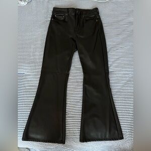 American Eagle Black Leather Flare Pants